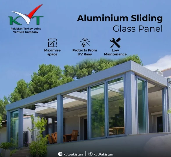 Aluminium sliding glass panels for doors