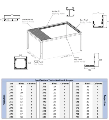 aluminum bioclimatic roof TS